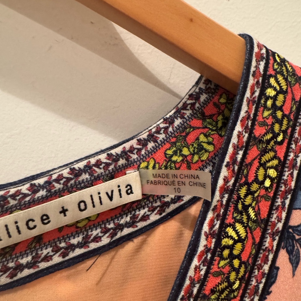 Alice + Olivia dress Multicolor Long Sleeve empire waist w. side openings. S 10. - Picture 5 of 15